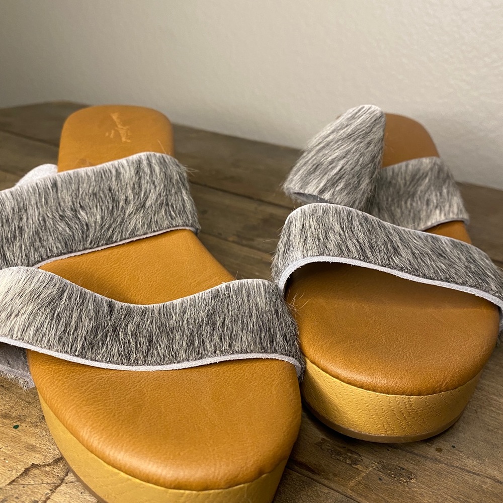 Handmade Cowhide Wedge Heel